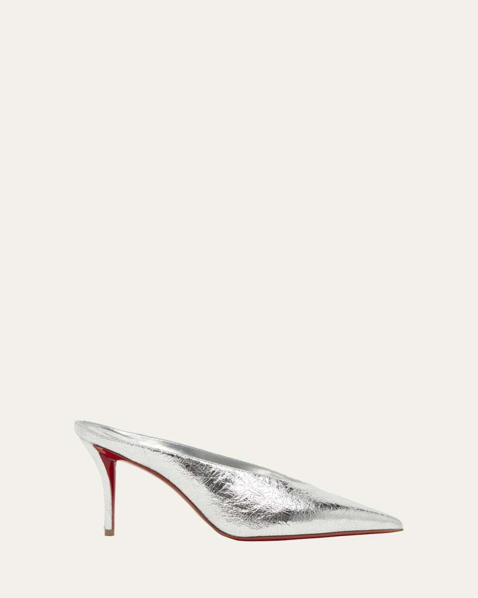 Miss Z Metallic Red Sole Mule Pumps